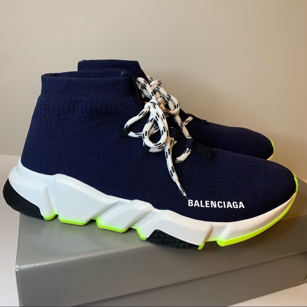 BALENCIAGA speed lace-up in Navy/white | size 41